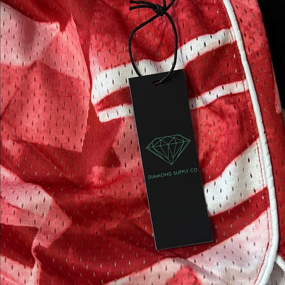 Diamond Supply Co Red Mesh Shorts